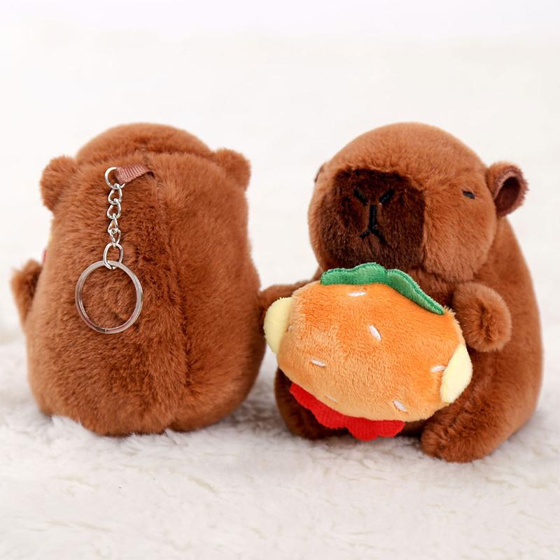 Cartoon Capybara Plush Keychain Pendant Bag Hanging Decoration Accessories Cute  Stuffed Doll Toy Keyring Kids Gift