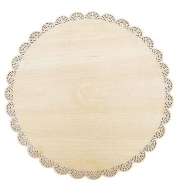 Round Wooden Lace Cake Stand Ø 29 Cm