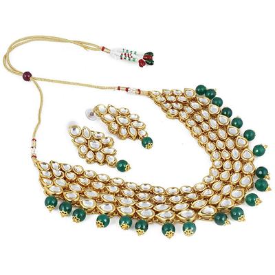 Conjunto de Joias de Colar Tradicional Kundan Elegante e Moderno para Casamento para Mulheres e Meninas