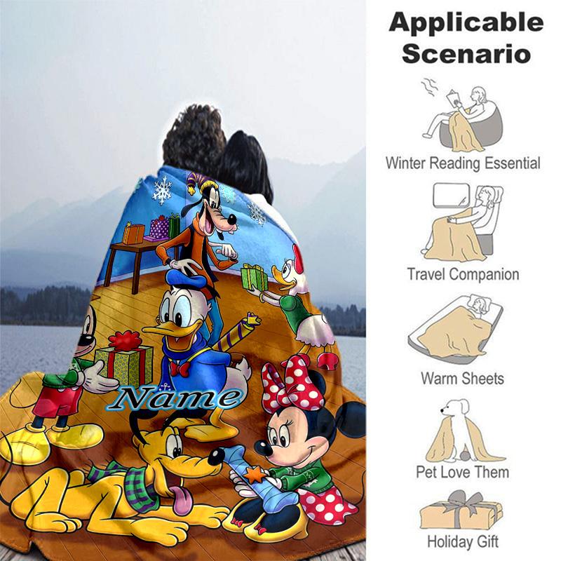 Custom 1pc Minnie Mouse Adventure Blanket, Soft And Comfortable Blanket, Casual Warm, Camping Travel Blanket, Birthday Gift Q910143