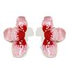 SHIXIN Elegant Colorful Half Flower Large Stud Earrings for Women Luxury Dripping Oil Petals Piercing Earrings Wed Party Jewelry