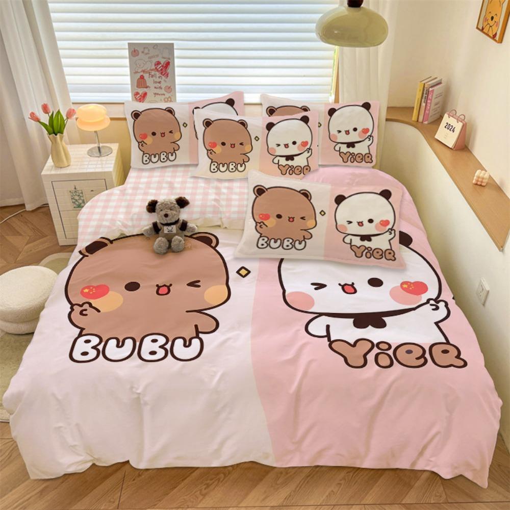 Cartoon Bubu Duvet Cover Pillowcase Bedding Bedroom Decoration Children Gift Adult Single Double Bed Large SizeZip Duvet Cover