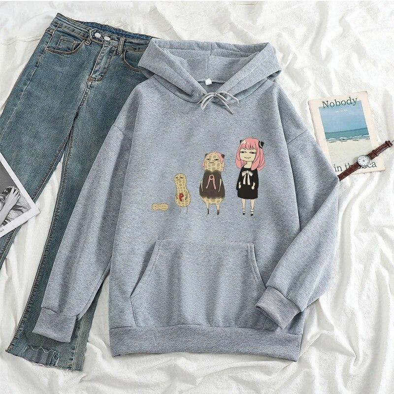 Kawaii Harajuku Anime Kapuzenpullover Spy X Family Unisexga Hoodie Niedliche Japan Cartoon Frauen Unisex Herbst Winter Warm halten Sportbekleidung