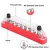 12V Power Distribution Block with 2x 1/4" (M6) Connector Bolts and 12x M4 (#8) Connection Screws Power Rail Connector Block Positive and Negative