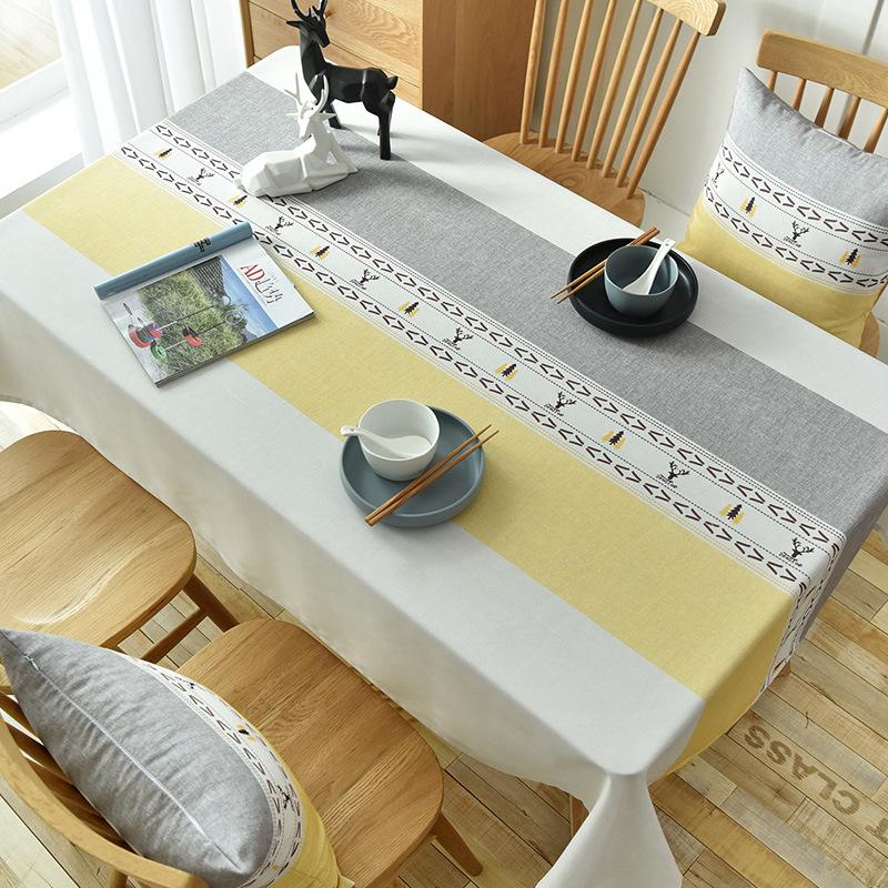 Elegant Modern Multi -Color Printed Rectangular Tablecloth For Table And Home Decoration Waterproof Coffee Tablecloth