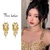 A Pair of High-End Golden Tassel Earrings