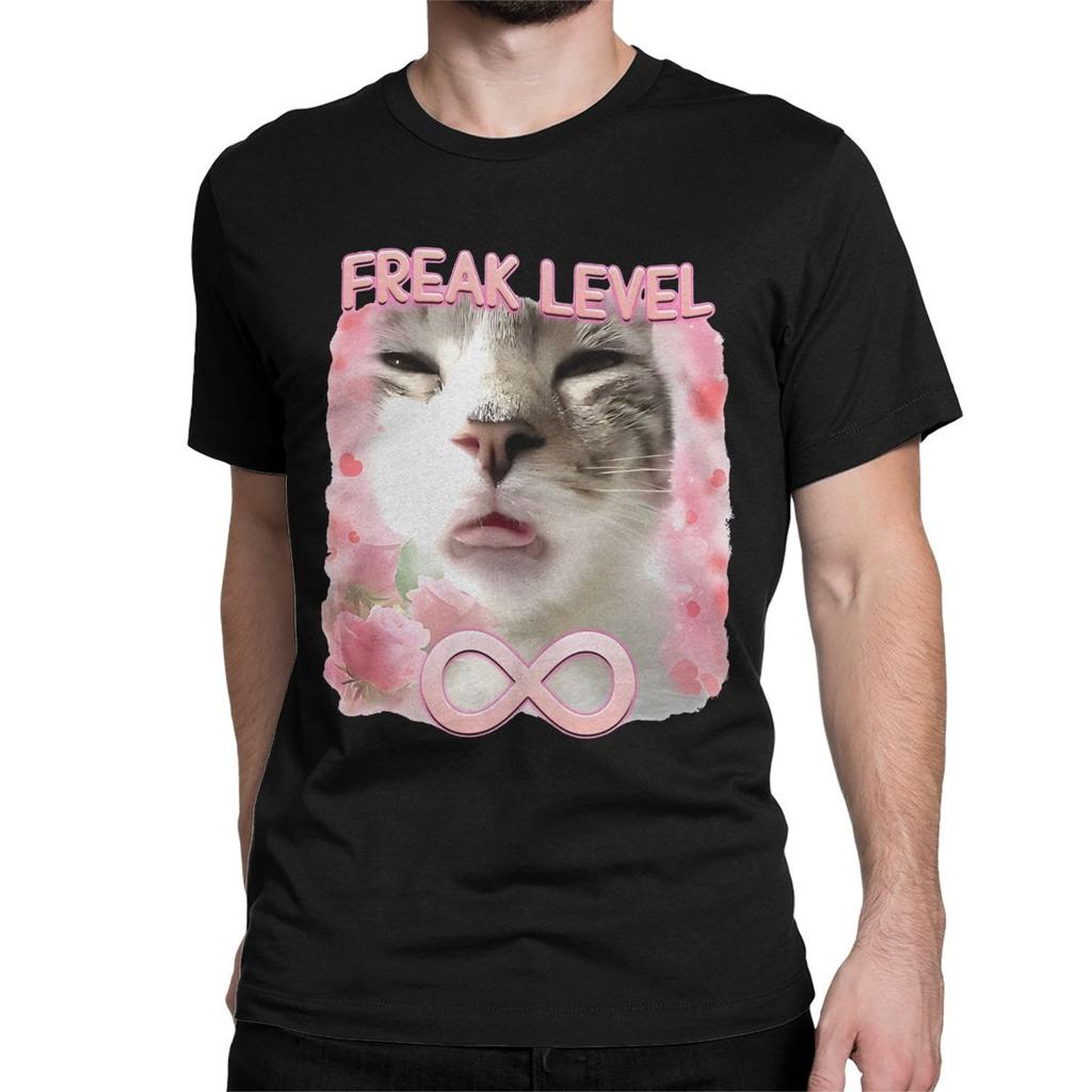 Men Womens TShirts Freaky Ahh Awesome 100 Cotton Tee Shirt Diagnosed Freak Funny Cat Meme T Shirts Clothes New Arrival
