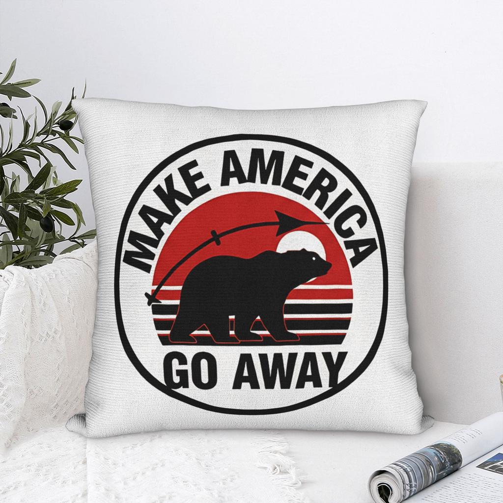 MAGAMake American Go Away Square Pillow Case Greenland Cushion Cover Customized Zipper Decorative Pillowcover for Car 40x40cm