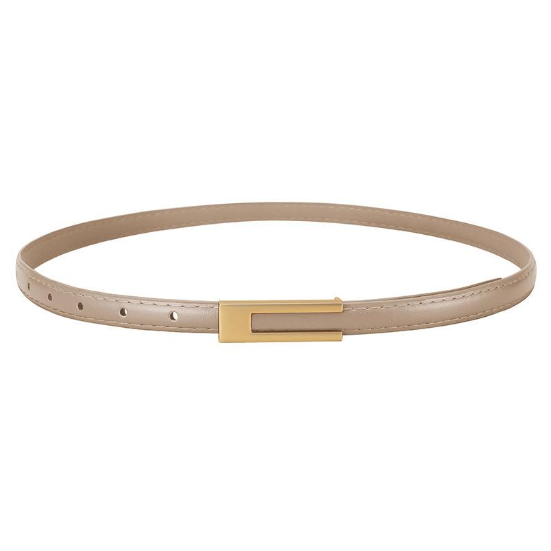 Women Korean Able Thin Waist Strap Metal Accessories Basic Belt Women Casual Porous Adjustable  Belts