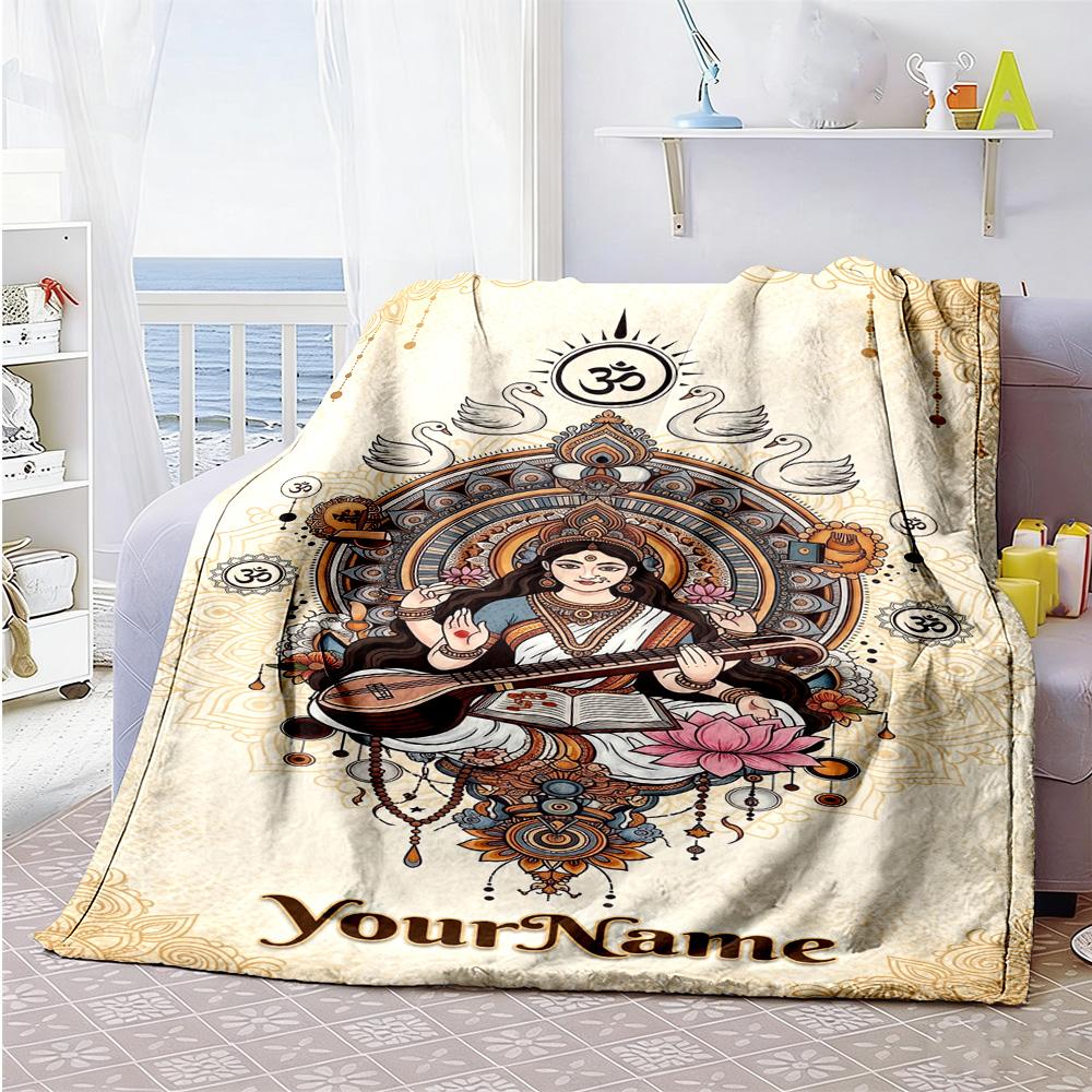 Gothic Illustrations Customize Your Name Blanket Cozy Personalized Blanket Soft Warm Cozy Perfect for Chair Office Chair Bed Home Decor All-Season Use