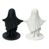 Umbra Studio 3D Printed Cute Ghost Figurine, Minimalist Home Decor, Matte Black & White Dual Colors, Stable Base for Living Room Entryway Halloween