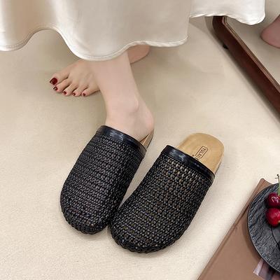 Mode Sommer Damen Mesh Hausschuhe Atmungsaktiv Neu Weiblich Süße Schleife Damen Slipper Mules Schuhe Damen Causal Flache Hausschuhe