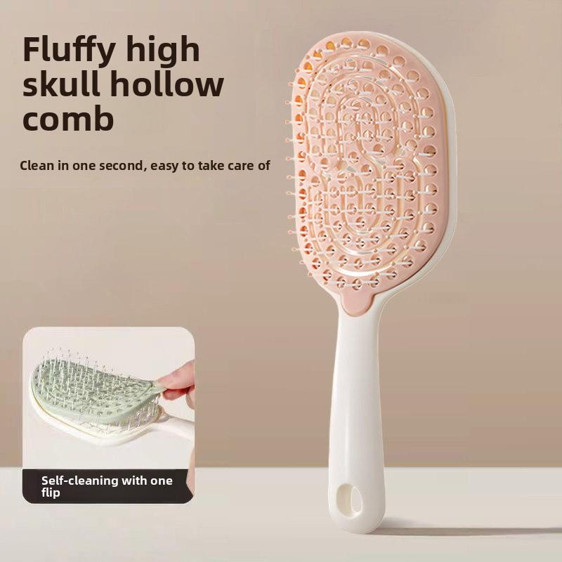 Loose High Crown Hairbrush for Women - Long Hair Styling Massage Meridian Airbag Ribbed Air Cushion Comb