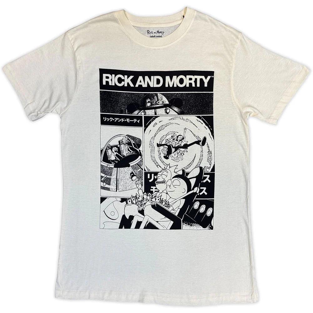 Rick & Morty T-Shirt: Black And White Collage (Natural) OFFICIAL NEW XXXXL