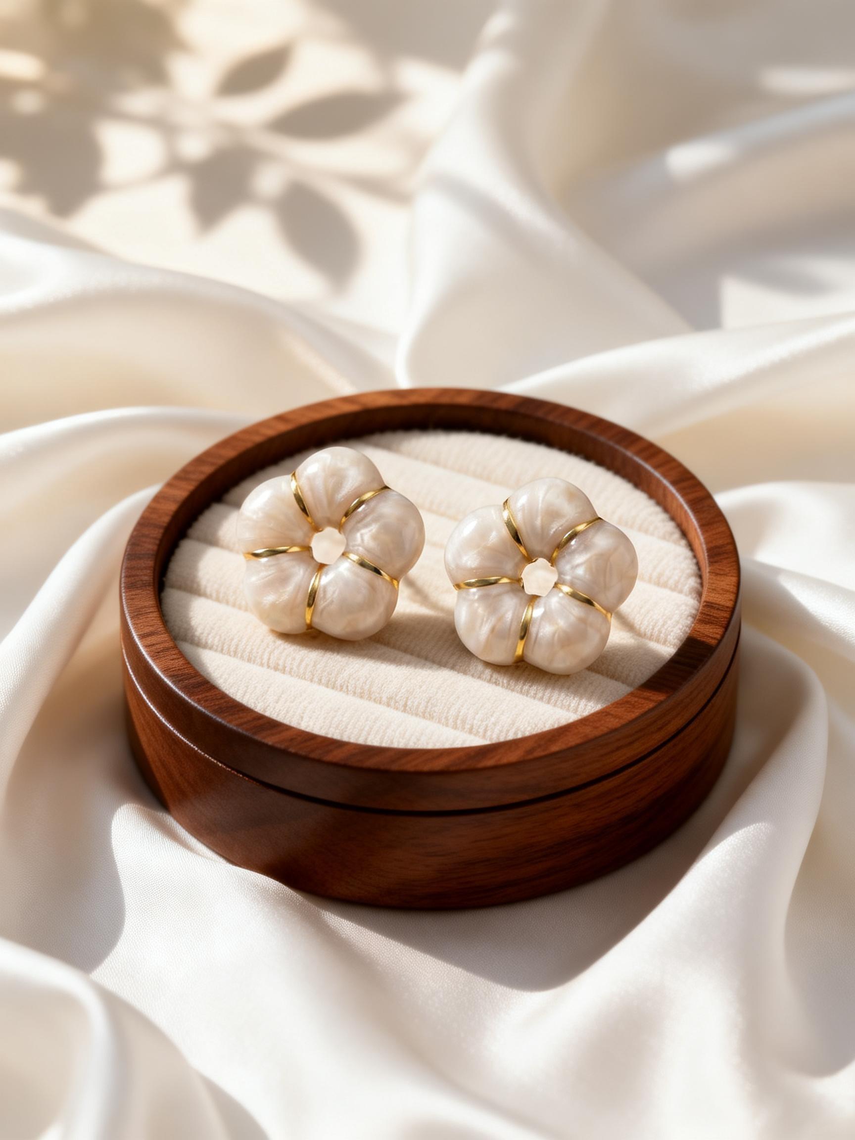 

Exquisite White Glazed Flower Earrings for Women Stainless Steel Stud Earrings Daily Jewelry Gift