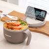 Stainless Steel Noodle Bowl With Lid Portable Leakproof Soup Students Dormitory Cafeteria Use