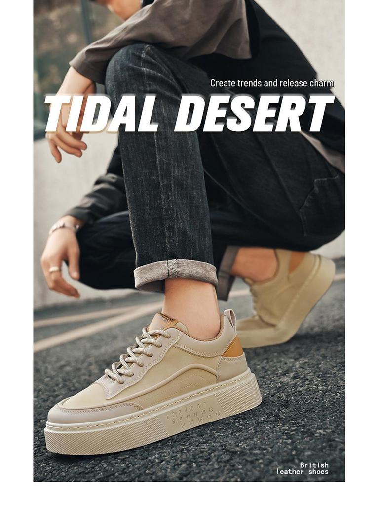 European Men's Thick-Soled Casual Sneakers - High-End, Cool, Versatile, Trendy Shoes for Spring and Autumn