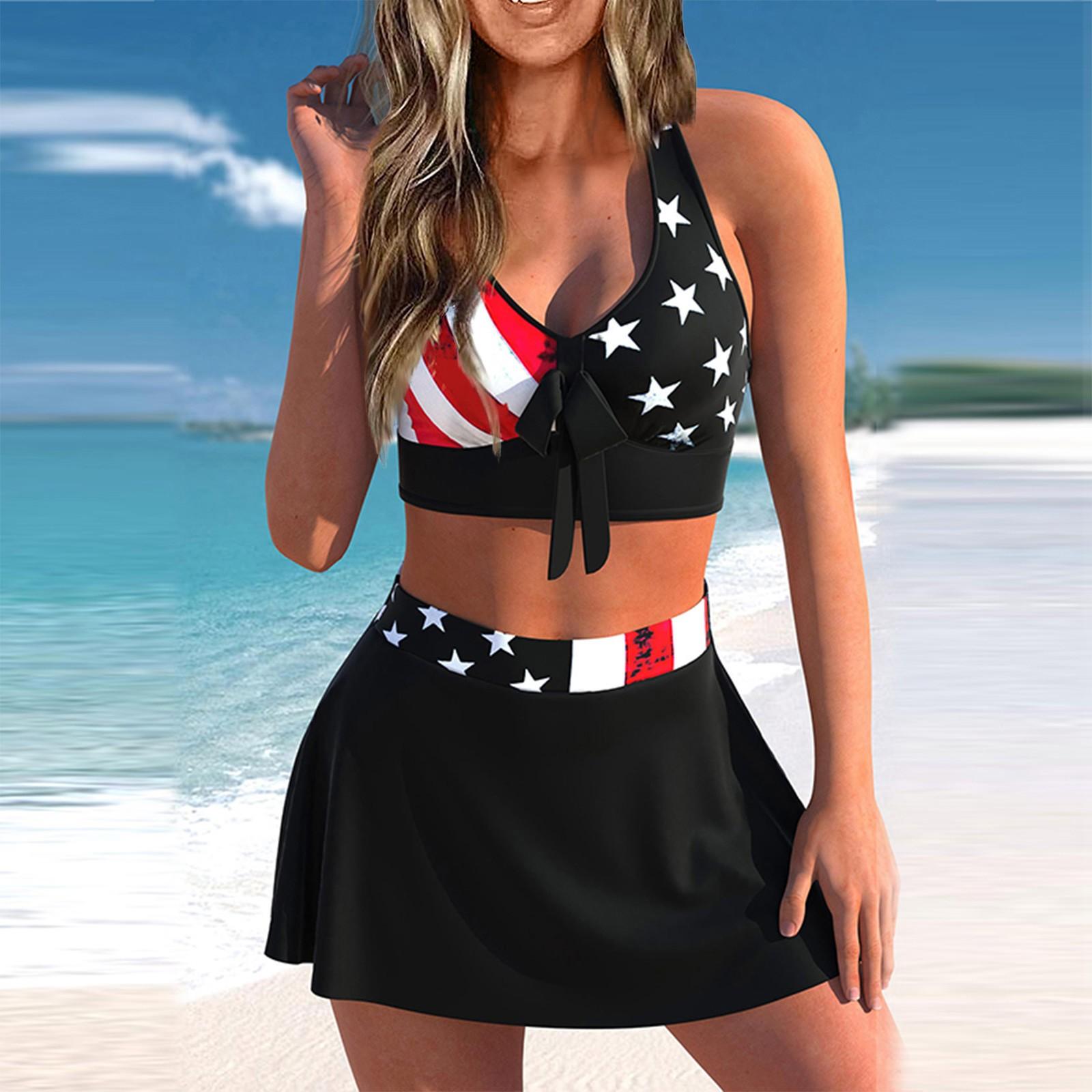 

Женский сексуальный приталенный купальник с принтом на слинге и раздельном бикини плюс размер купальника (Два куска) XXXL чёрный