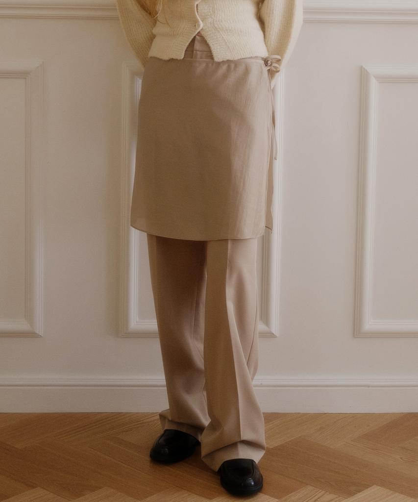 PLAC WOMEN Skirt Layered Slacks Beige