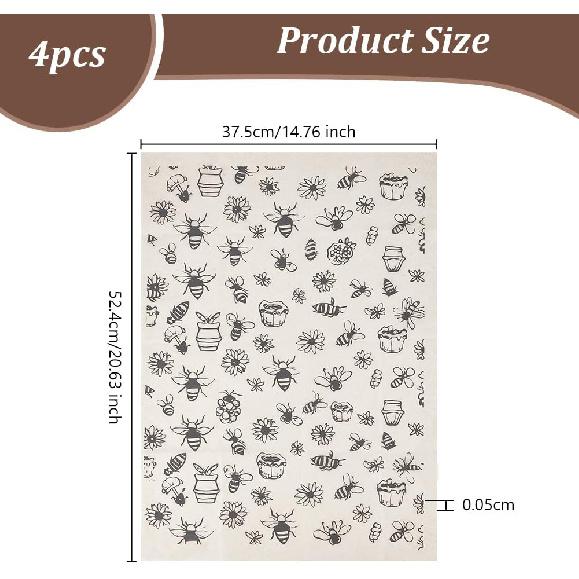 

OLYCRAFT 4 шт. Керамические деколи Пчелы Фарфоровая глина Трансферная бумага 20x15 дюймов Подглазурные трансферы Деколи для плитки Керамика Подглазурная бумага с цветами для Bee