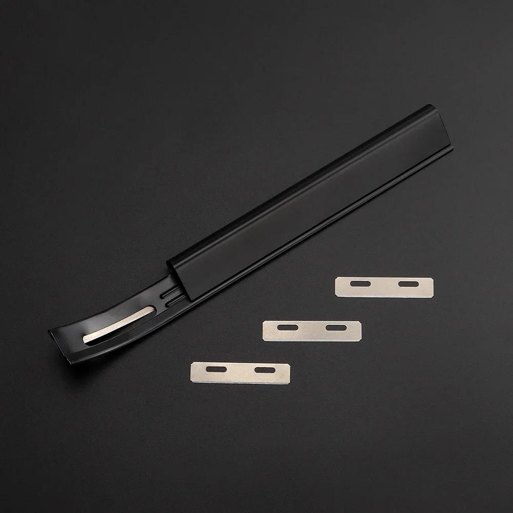 Metal Leather Thinning Knife Home Safety Beveler DIY Cutting Tool with Replacement Stainless Steel Blade Thinning Leather Crafts