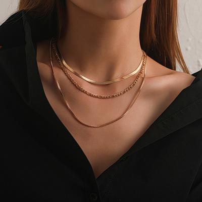 Europe and The United States Fashion Chain Multi-layer Necklace Women's Personality Punk Style Classic Jewelry Accessories