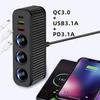 120W Car Cigarette Lighter Usb Charger Pd Quick Charge Power Adapter One-To-Four Multifunctional Socket For Mobile Phone Charger