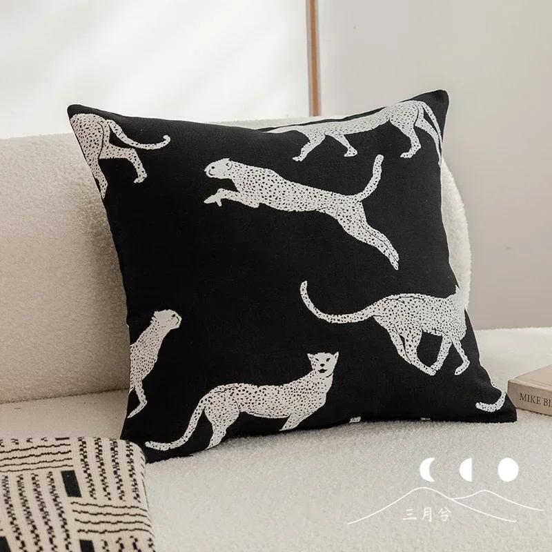 Light Luxury Sofa Pillow Cover New Chinese Modern Minimalist Model Room Decoration Pillow Backrest Headboard Cushion Cover
