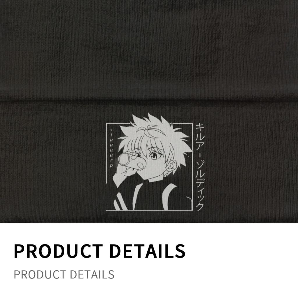 Kawaii Hunter X Hunter Killua Zoldyck Pletená čepice pro ženy Unisex Skullies Čepice Zimní čepice HXH Anime Manga Casual Cap