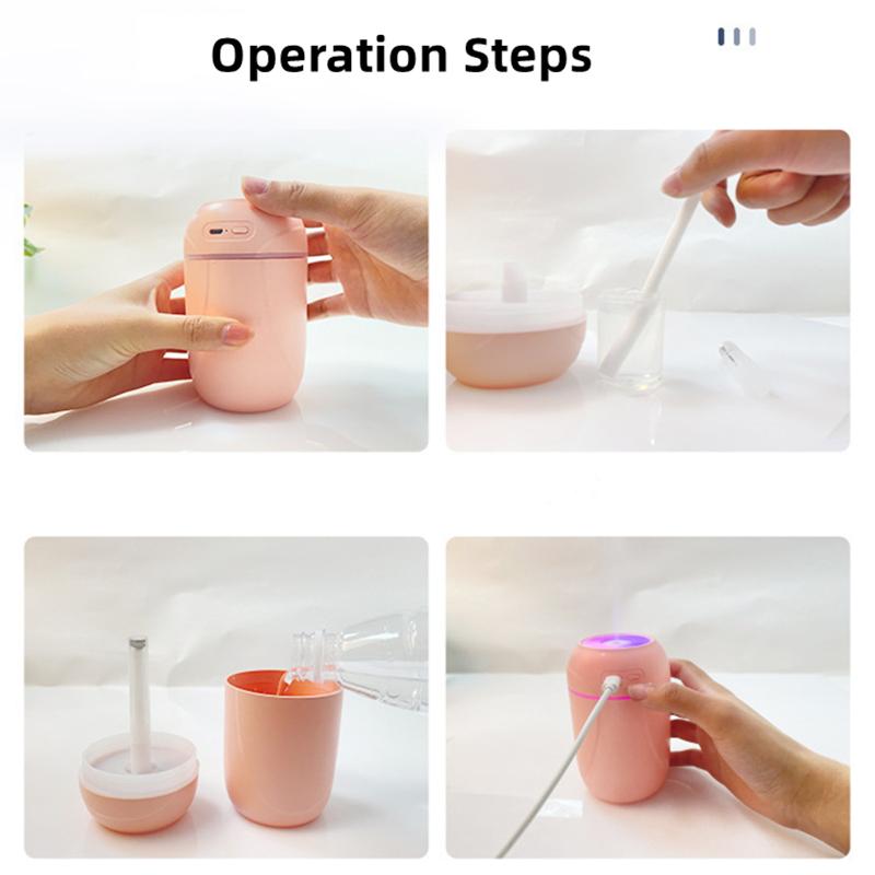 300ml Air Humidifier Ultrasonic Mini Aromatherapy Diffuser Portable Sprayer Usb Essential Oil Atomizer Led Lamp For Car Home