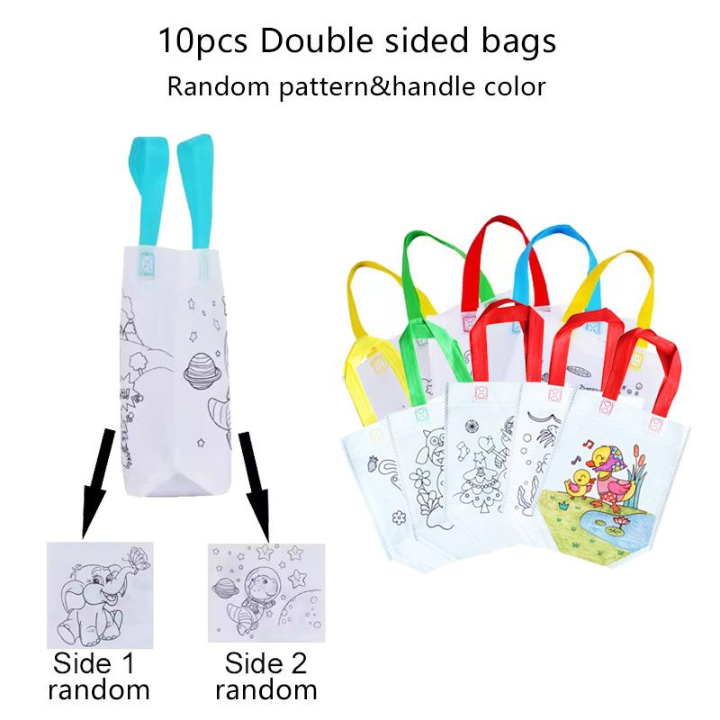 Graffiti Bag Children Drawing Toys Colored Marking Painting Non Woven Gift Bag Crafts Colorful Filling Painting DIY for Kid TMZ