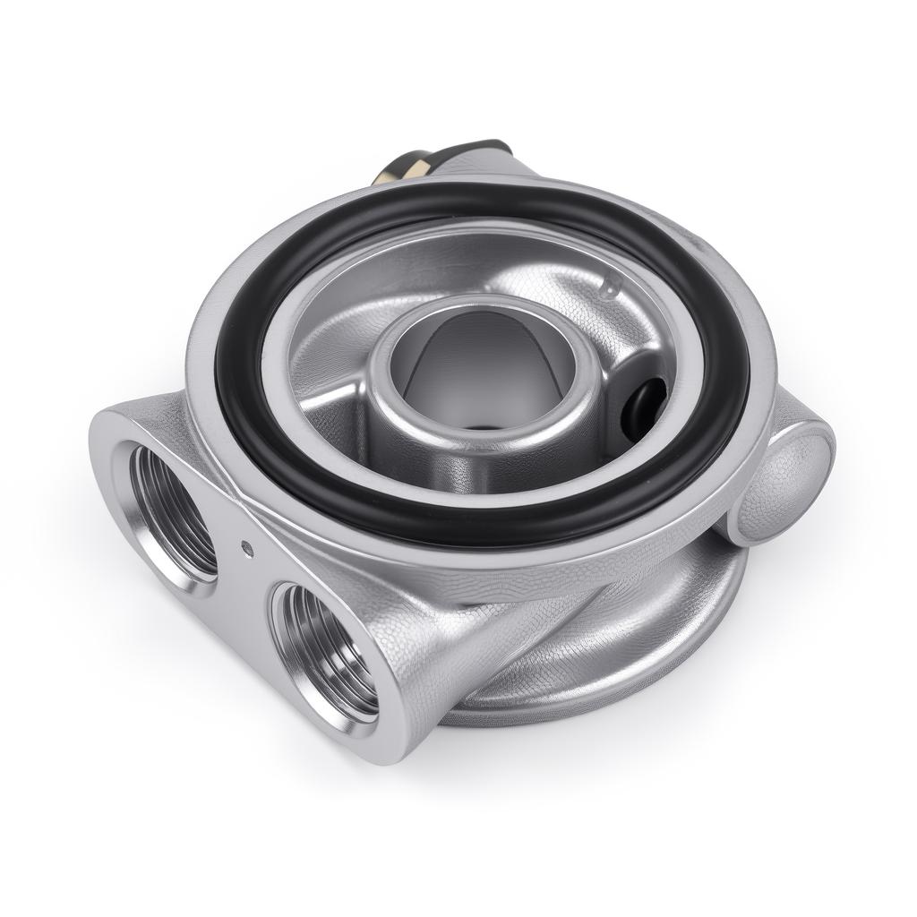 Silver Oil Sandwich Adapter Oil Sandwich Plate with Thermostat 3/4-16 UNF Adapter AN8 AN10 Fittings for choose