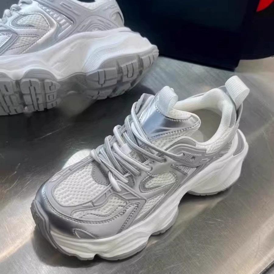 Thick-soled Heightening Dad Shoes Ins Tide Spring and Autumn New Mesh Breathable Casual Sports Shoes