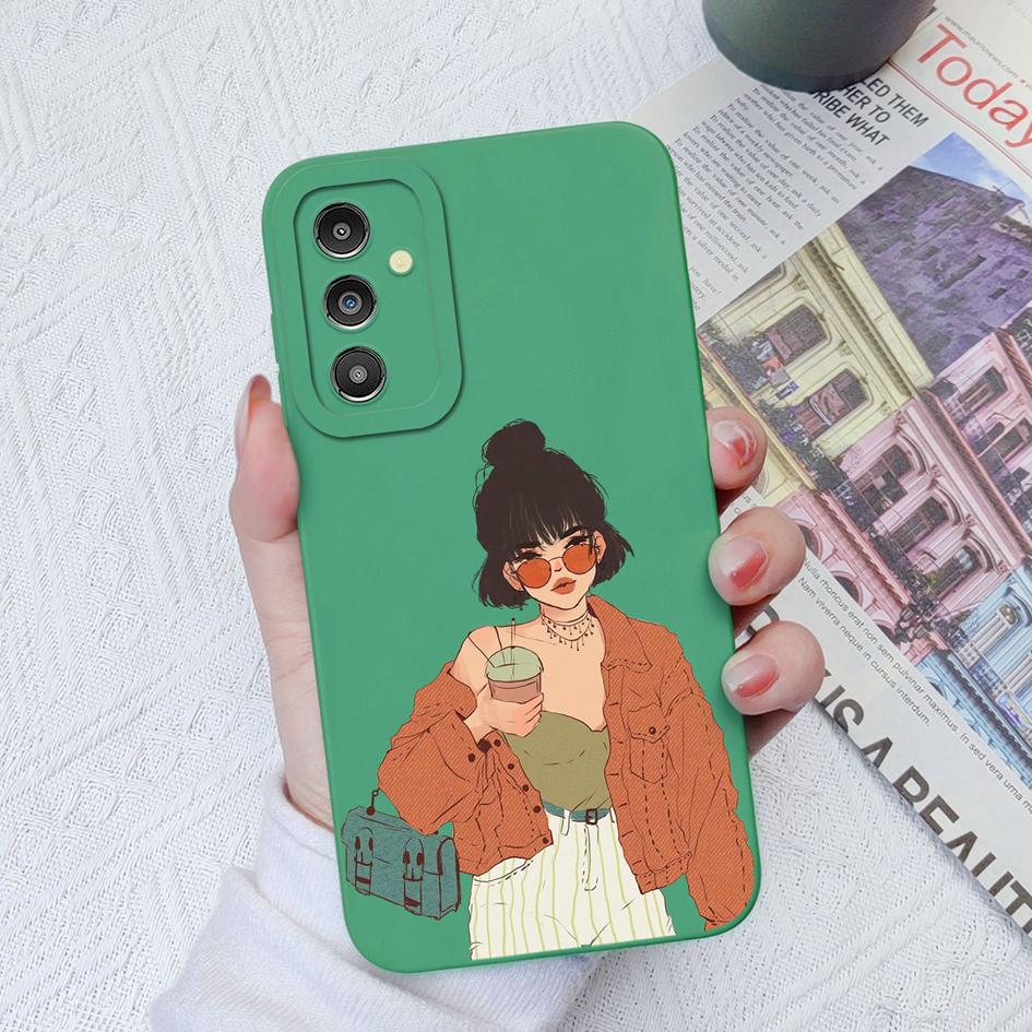 Fall für Samsung Galaxy A31 A51 A14 A13 A04 A03 A02 M13 M23 M32 M54 Süße Mädchen Liebhaber Platz flüssige Weiche stoßfeste Abdeckung für Samsung Paar Fundas