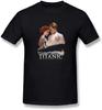 Man Titanic Movie Poster Jack and Rose Mercerized Cotton T Shirts Black