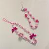 Bow Phone Charm Colored Beads Mobile Phone Chain Phone Case Lanyard Cellphone Strap Phone Lanyard