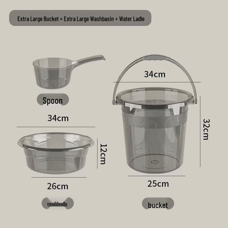ZISIZ Thickened Transparent Water Bucket with Lid