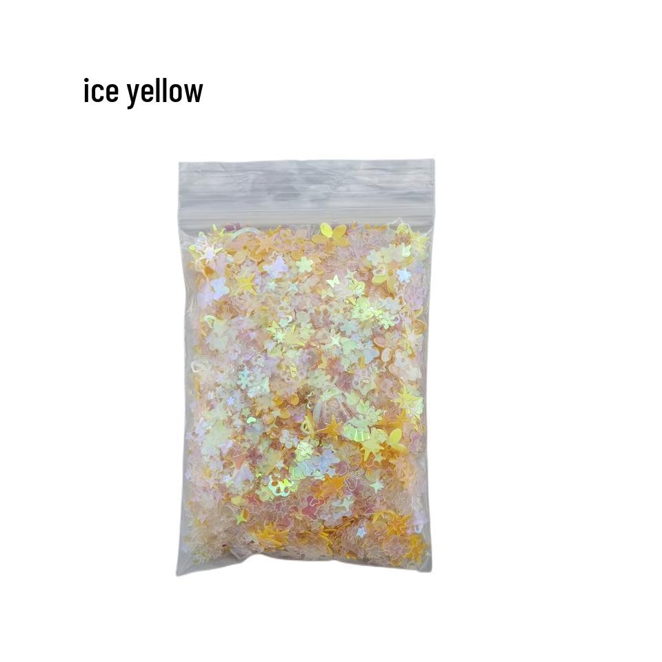 Multicolor Nail Art Glitter & Resin Makeup Decorations: Hearts, Stars, Snowflakes.