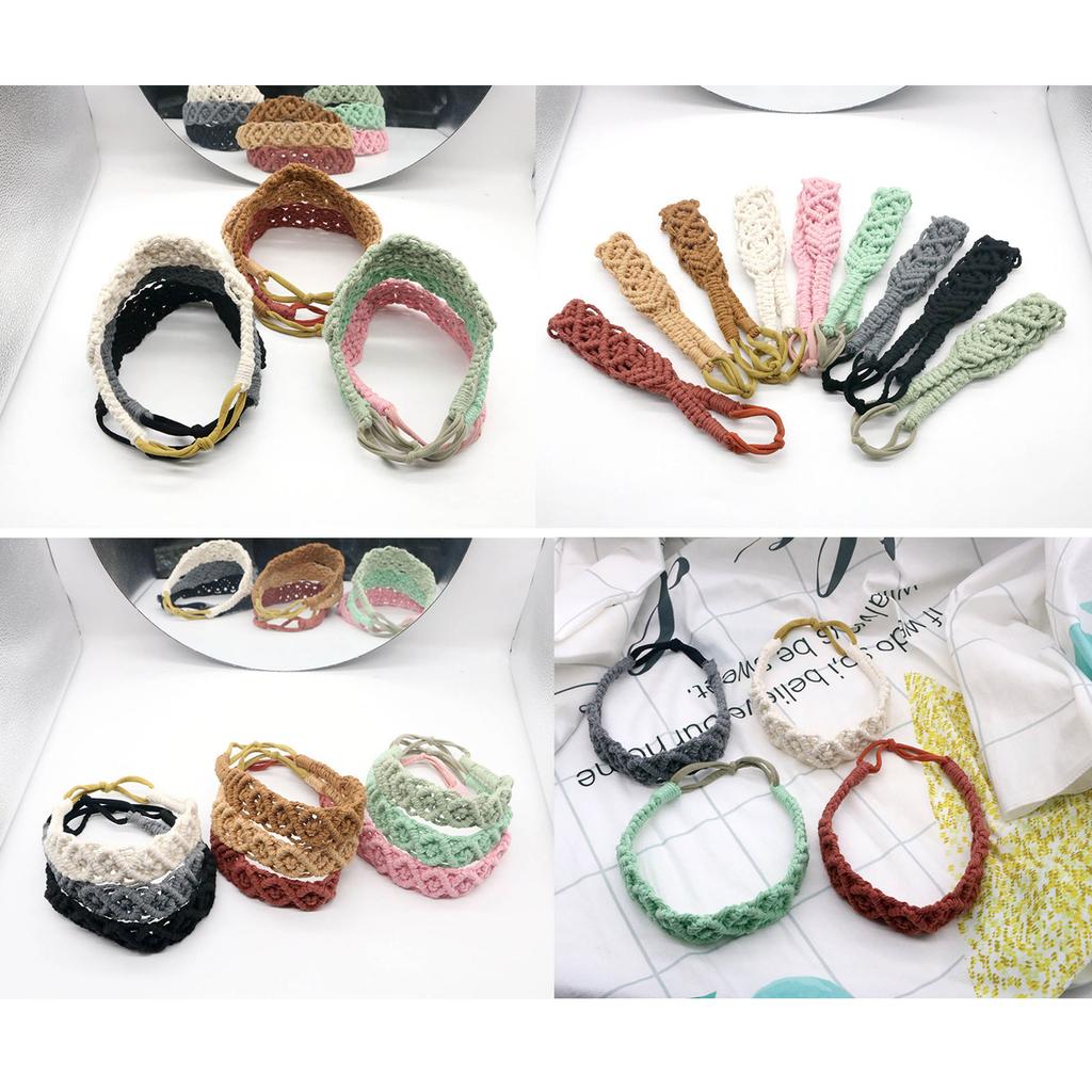 Elastic Cotton Rope Crochet Headband Bohemian Hand Woven Hairband Headwear
