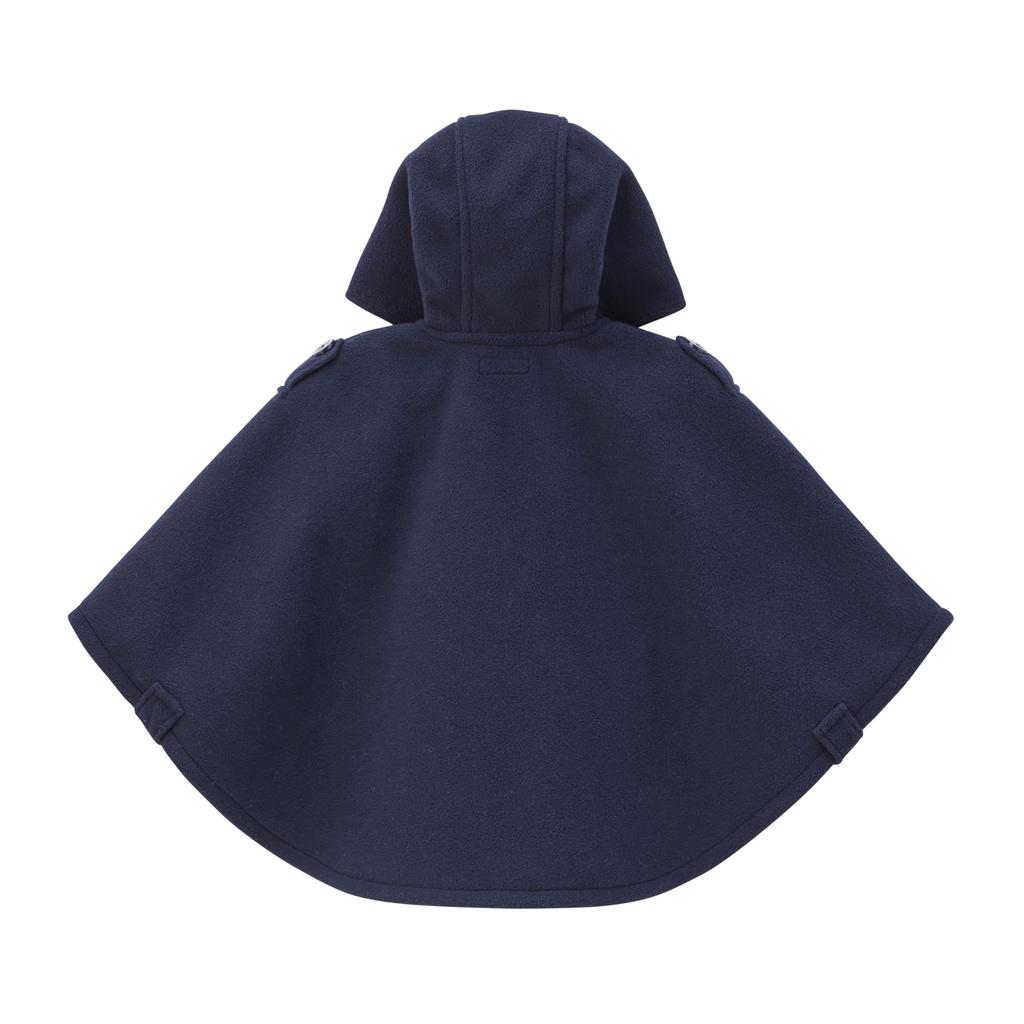 Cloak Cape Poncho Outer Fleece Made In Japan Boys Girls Baby Kids Clothing M Navy Blue [MIKI HOUSE] Children's 10-3861-494 (90-100cm)