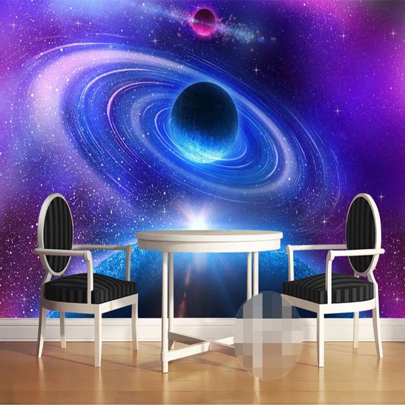 3D Mural Wall Paper For Living Room Bedroom Modern Space Moon Universe Wallpaper Decorative Wall Murals