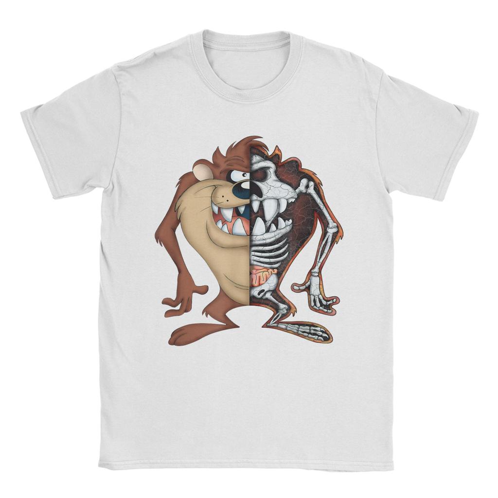 Pánské tričko Tazed s poloviční kostrou Bavlněné oblečení Vtipné tričko s krátkým rukávem a kulatým výstřihem Tričko plus size