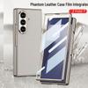 Solid Color Electroplated Leather Case for Samsung Z Fold7