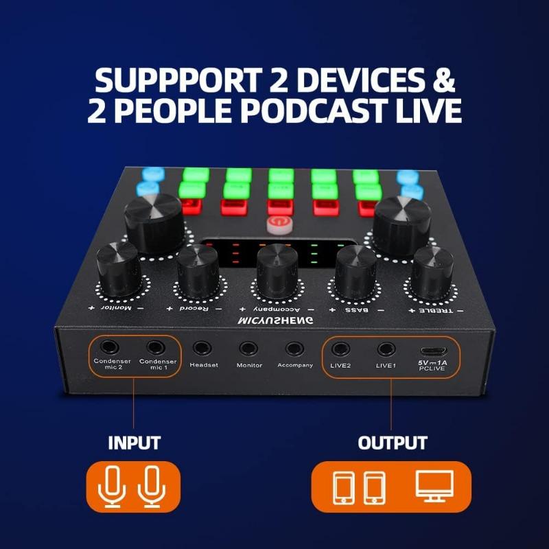 A Complete Set Of Game Live Streaming Equipment, USB External Sound Card, Mobile Phone, Computer Microphone, Desktop Karaoke Recording
