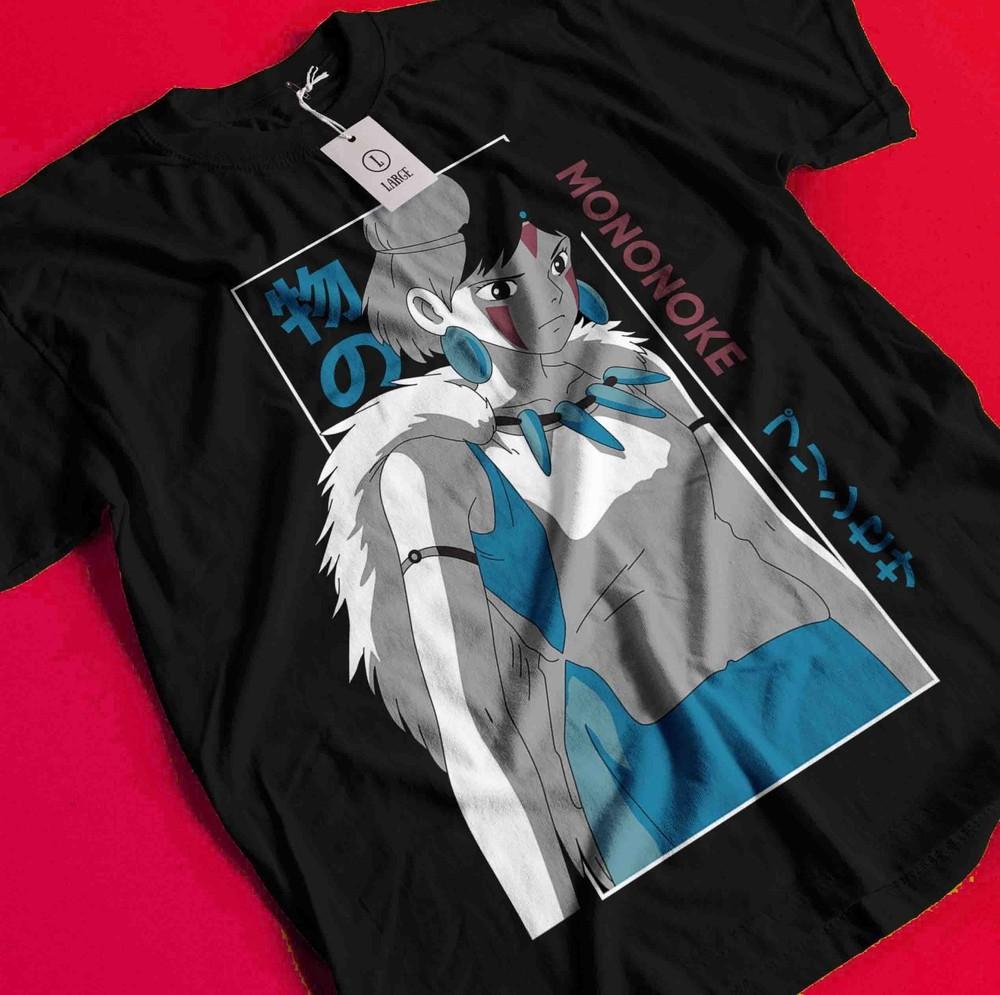 

Princess Mononoke T-Shirt Hayao Miyazaki Studio Ghibli Gift Black Shirt All Size BB1173 L
