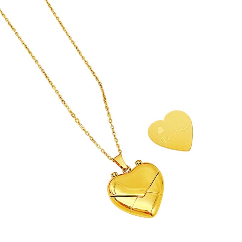 

Stylish Heart Locket Necklace Adjustable Length Clavicle Chain Fashionable Unisex Neckchain Unique Anniversary Gift