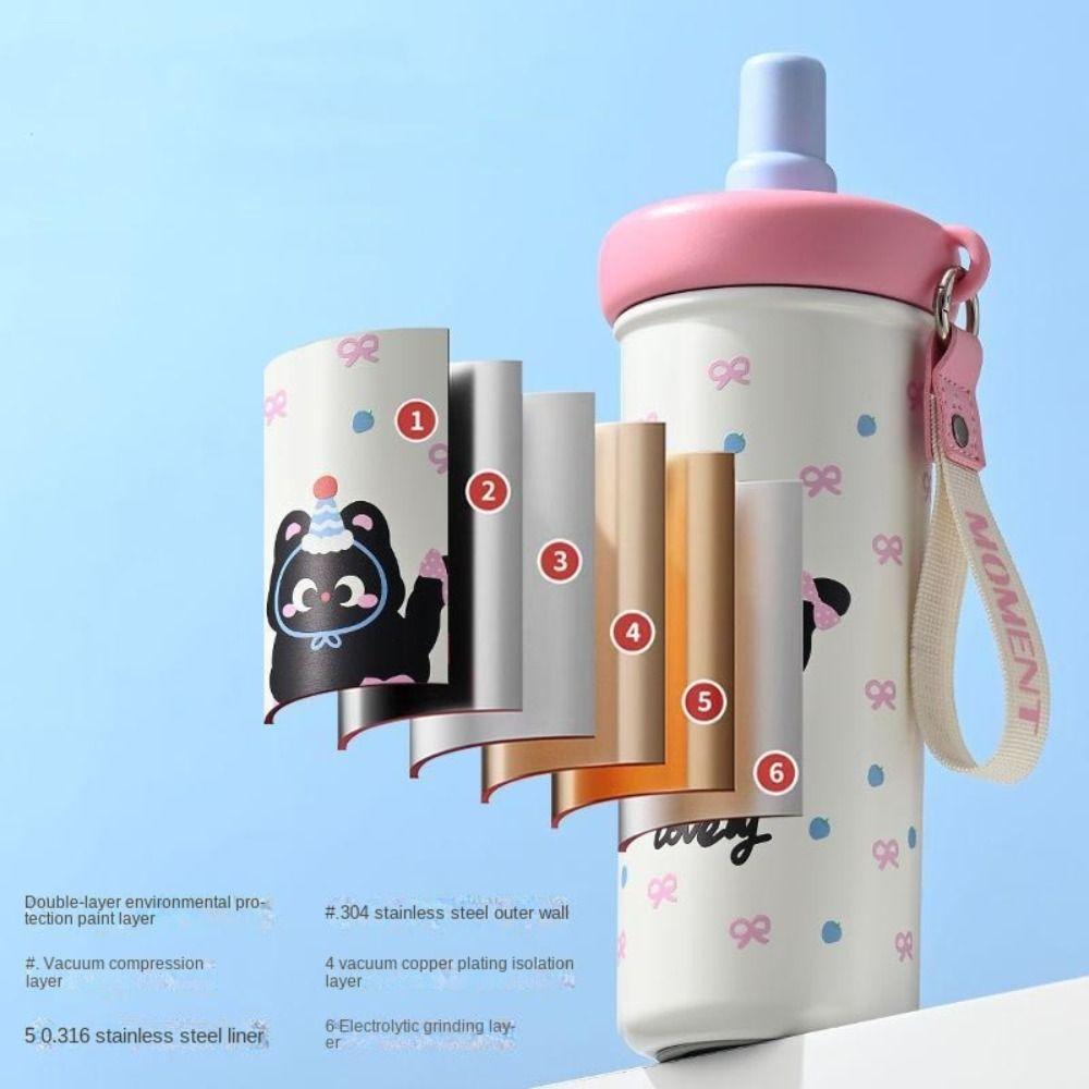 600ML Vacuum Cup 316 Stainless Steel Tumbler Portable Insulated Cup  Office Workers