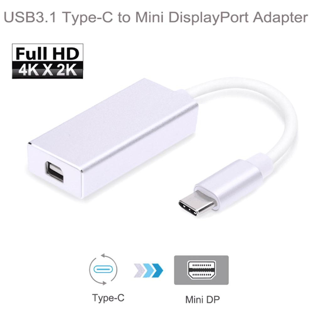 USB3.1 Type-c to Mini DisplayPort Adapter USB-C to Mini DP Converter for MacBook Silver USB3.1 Type-c to Mini DisplayPort Adapter USB-C to Mini DP Converter for MacBook Silver