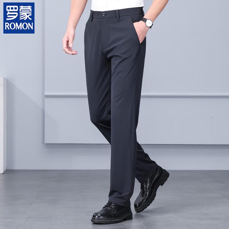 ROMON Men's Straight-Fit Business Casual Cool-Touch Pants