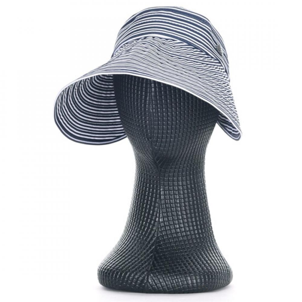 Shop Women Stripe Adjustable Sun Cap Navy Km Wh 0816